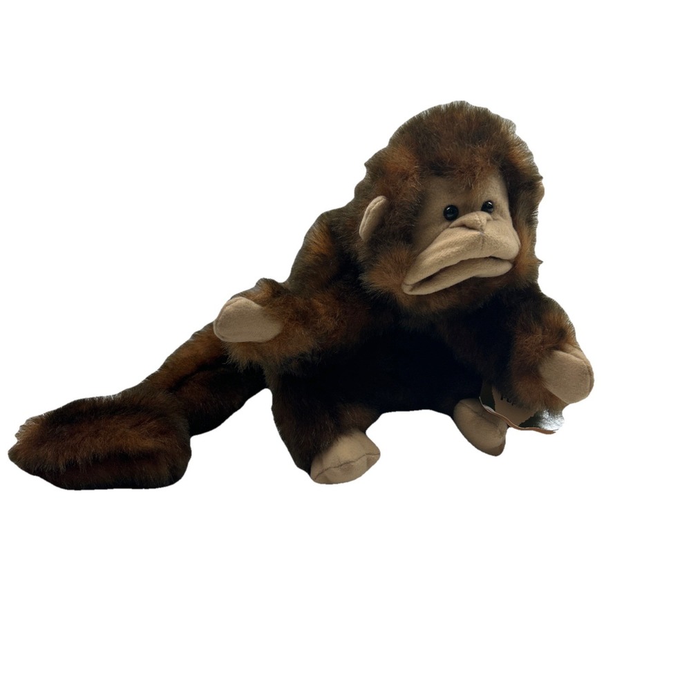 NWT Folkmanis Monkey Hand Puppet Plush Brown Stuffed Animal Collectible Toy